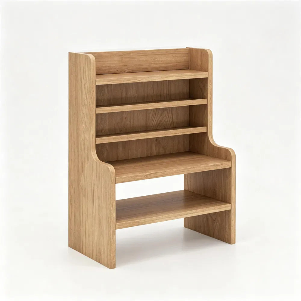 6-Tier Wooden Desktop Organizer with Removable Shelves, Natural – image 1