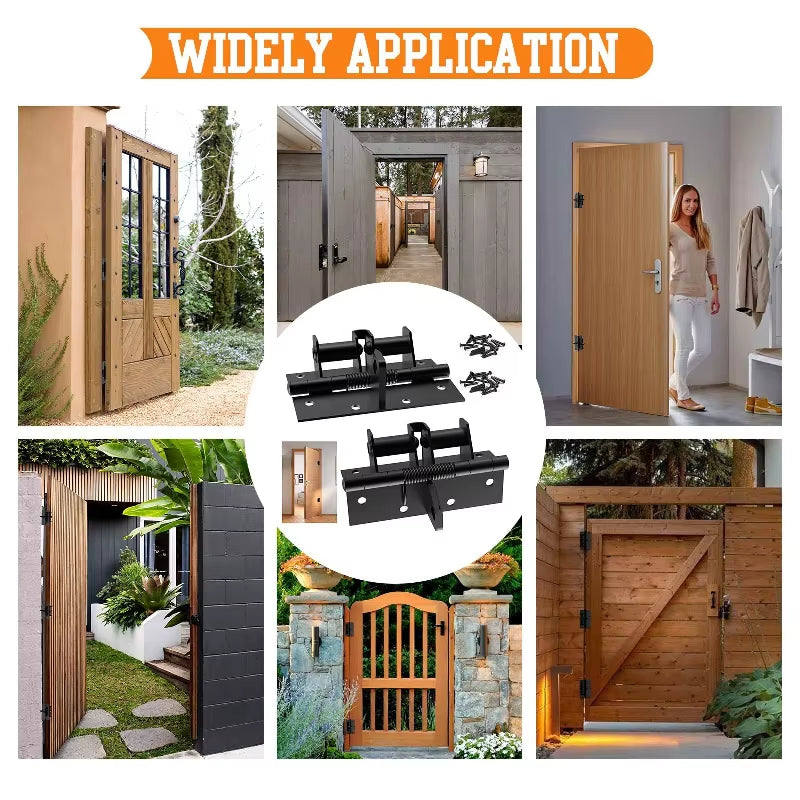 Self Closing Hidden Door Hinge 3-In-1 - Heavy Duty Automatic Door Closer with 90 Degree Stop