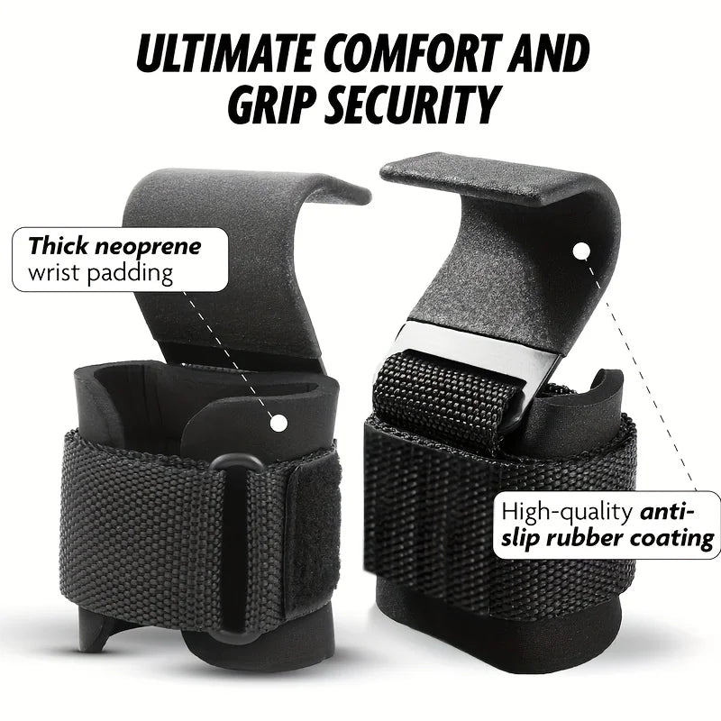 Weight Lifting Hook Grips with Wrist Wraps for Pull-Ups – image 4
