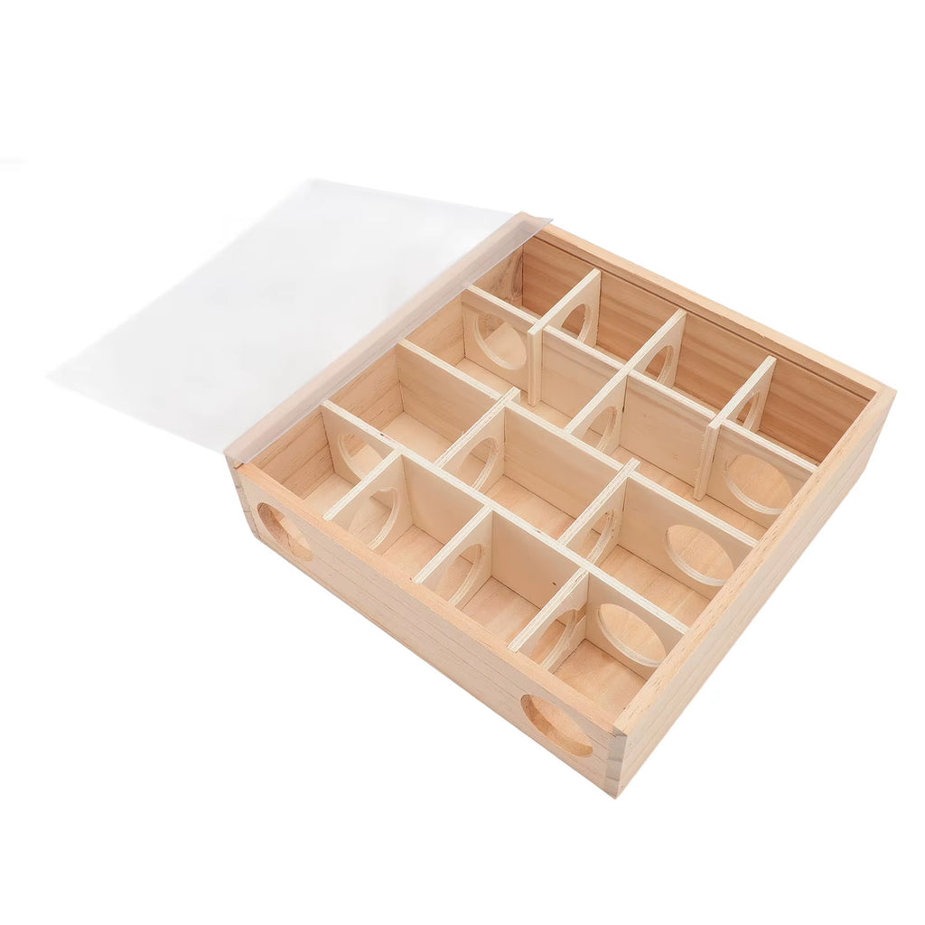 Wooden Hamster Tunnel Maze with Clear Cover, Small Pet Explore Toy – image 6