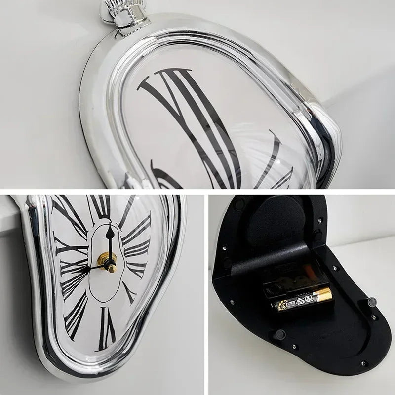 Melting Clock - Surreal Shelf Edge Clock, Quirky Art Decor Gift – image 6