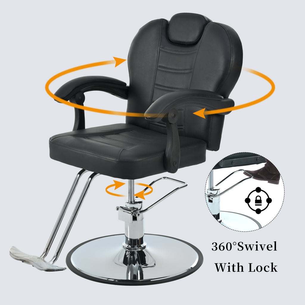 Reclining Hydraulic Barber Chair with 360 Swivel and Footrest – image 6
