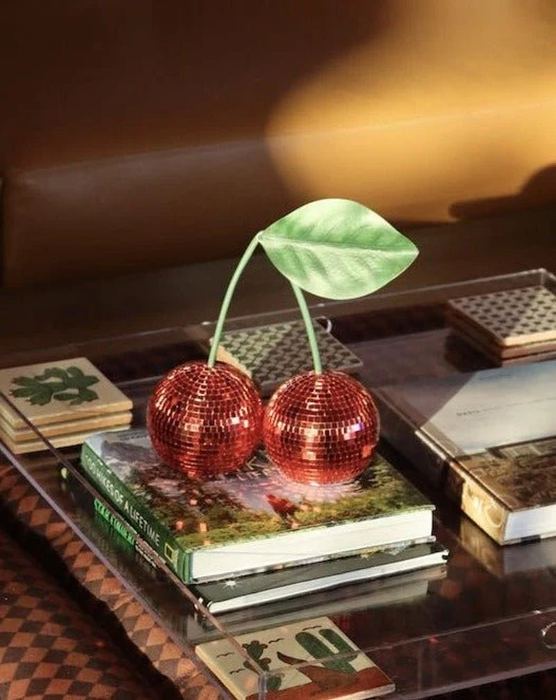 Cherry Disco Ball Decor, Mirrored Tabletop Ornament – image 3