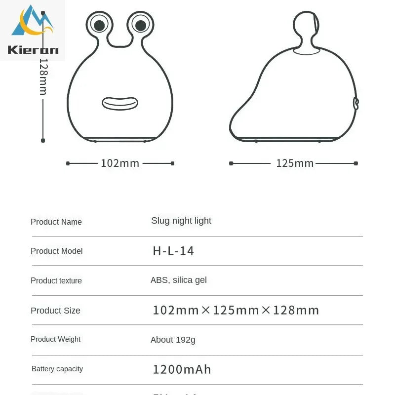 Slug Night Light - Silicone Touch LED Bedside Lamp