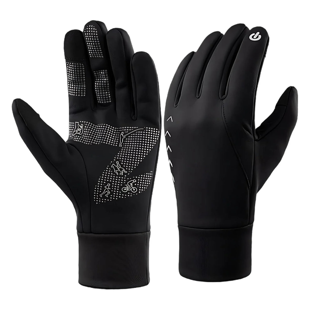 Touchscreen Gloves – Windproof Winter Gloves, Black & Grey