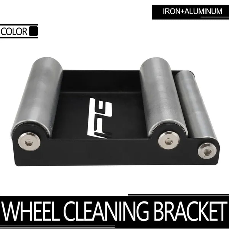 Motorcycle Wheel Cleaning Stand with Motorcycle Bike Cleaning Brush Kit, Cleaning Wash Kit with Storage Bag for Tire Cleaning, Chain Lubrication, Mudguard, Rims, Paint, Frame Clean
