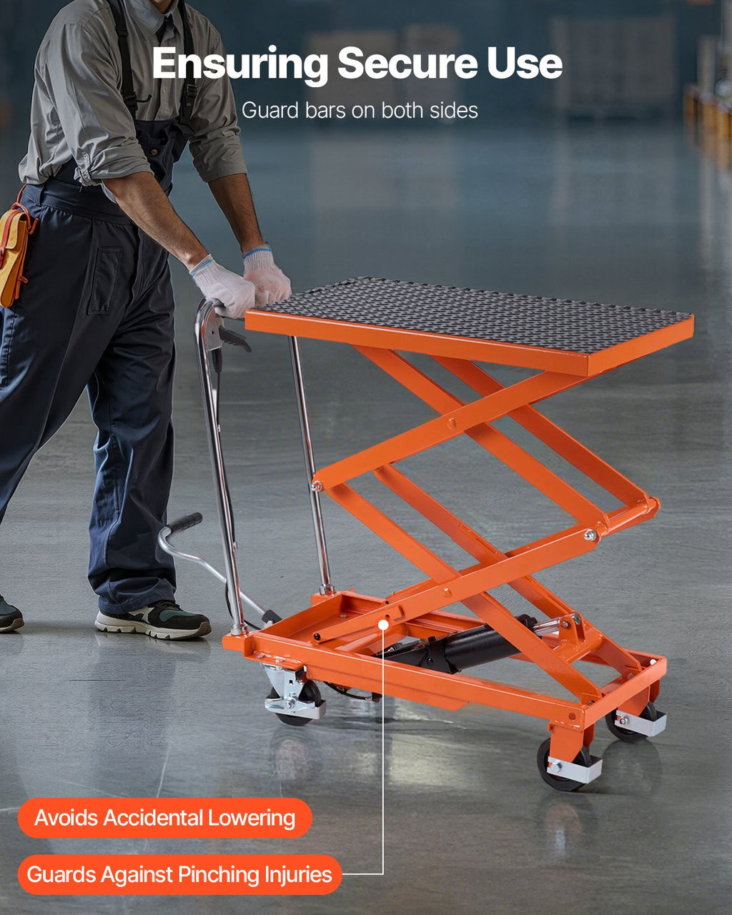 Hydraulic Lift Table Cart 500 lb, Double Scissor 11.8-47.2 in Lift – image 6