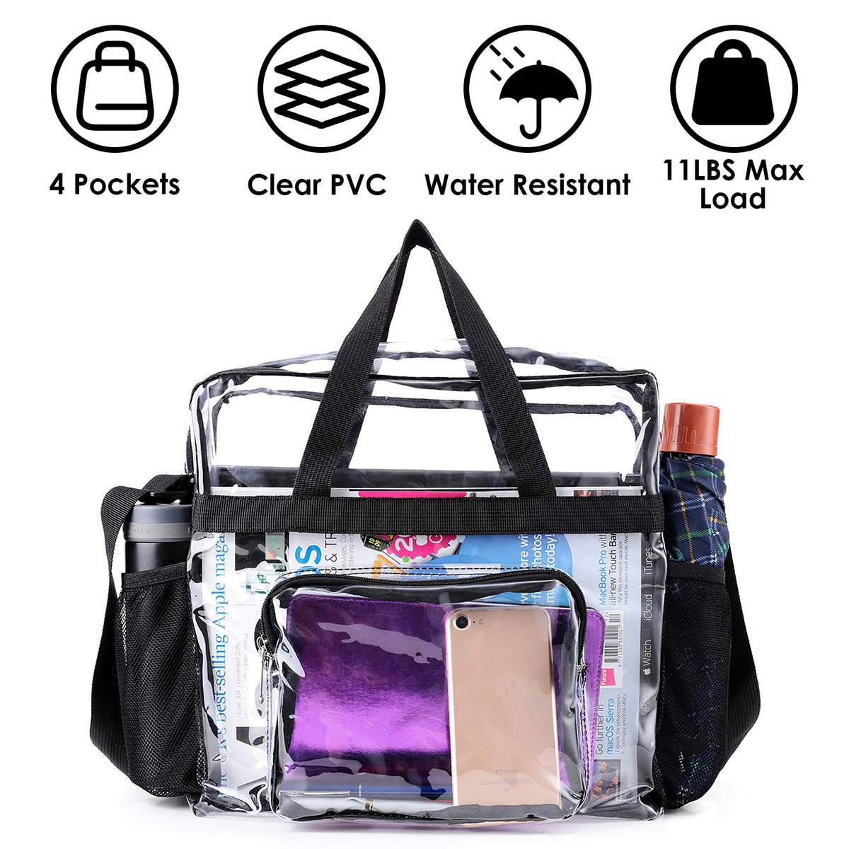 Clear Crossbody Bag – Stadium Tote with Adjustable Strap – image 2