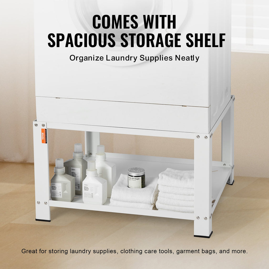 Laundry Pedestal with Storage Shelf, Washer & Dryer Base Stand – image 2