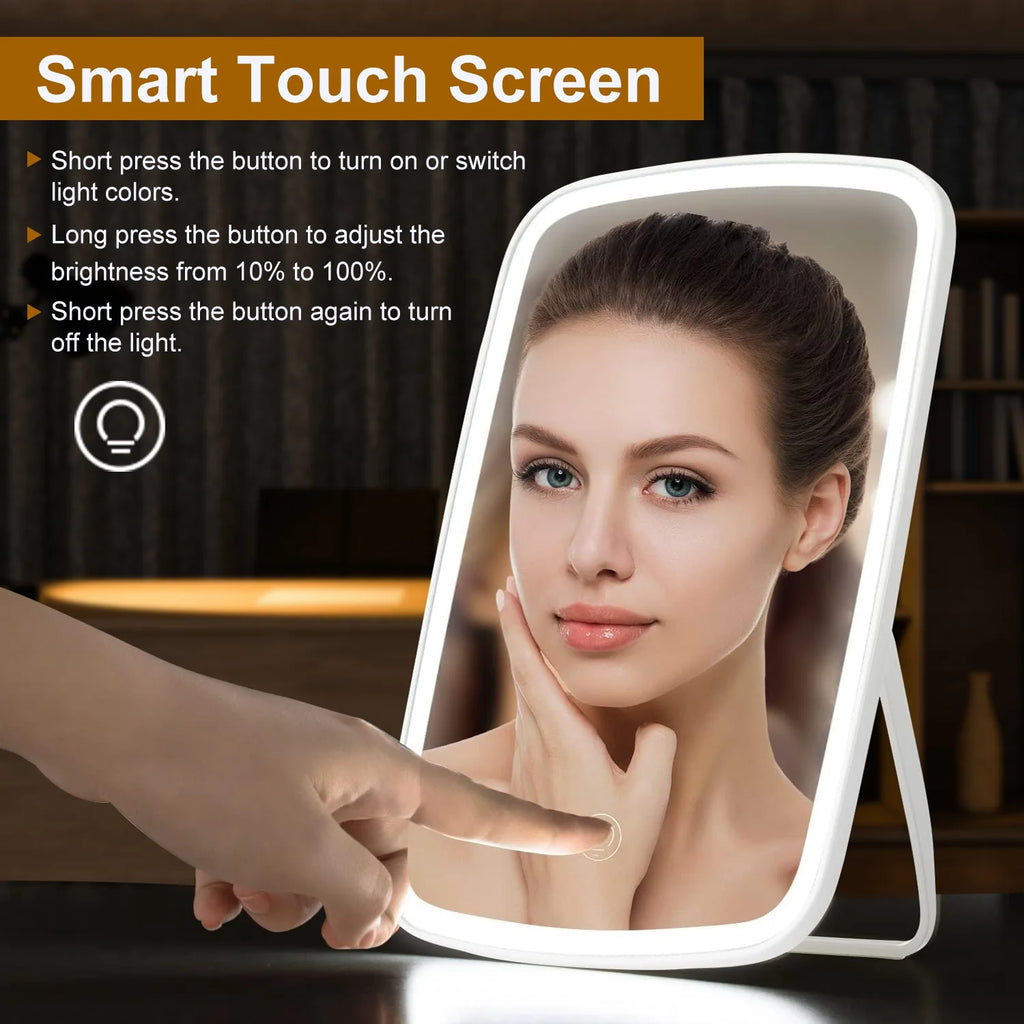 Lighted Makeup Mirror, Rechargeable LED Vanity Mirror, 3 Light Colors – image 4