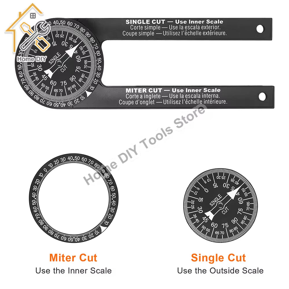 Miter Saw Protractor with Level - 360 Degree Carpenter Angle Finder