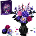 Rose Bouquet Building Set – Purple Botanical Blocks Decor
