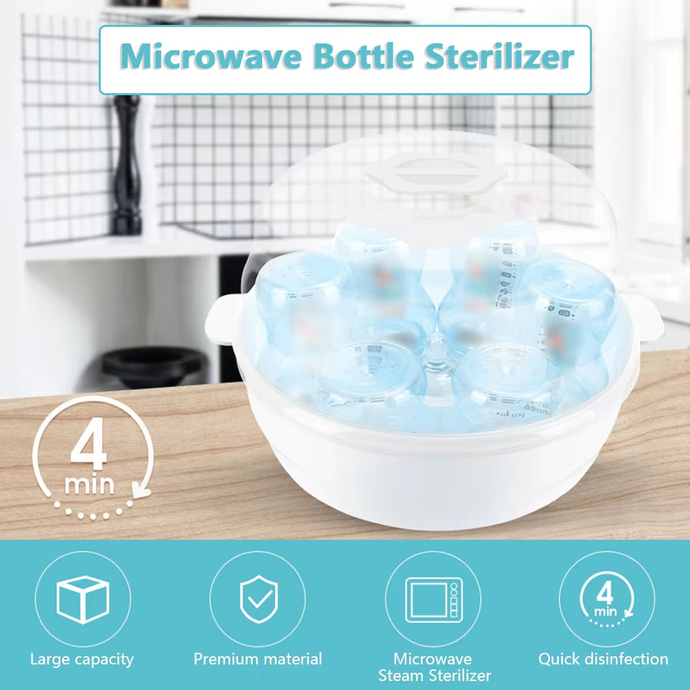 Microwave Bottle Sterilizer Case, Holds 6 Baby Bottles