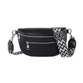 Crossbody Sling Bag Half-Moon PU Leather Chest Bag
