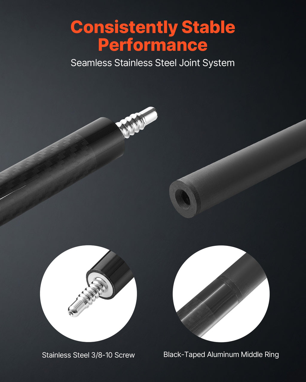 58 Inch Carbon Fiber Pool Cue Stick 19 Oz With Maple Butt – image 4
