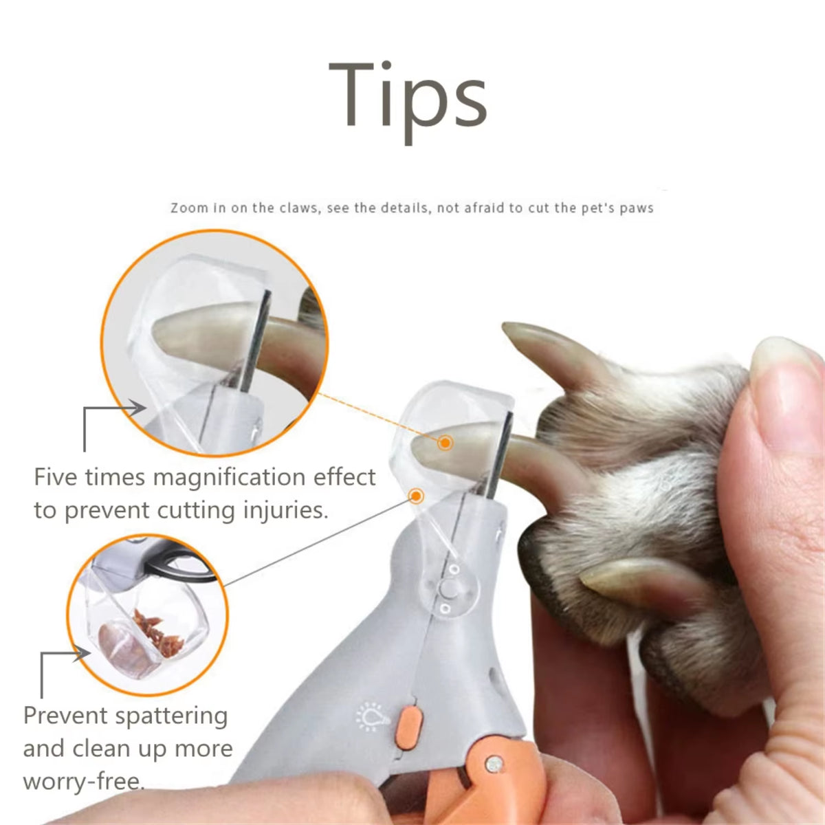 Pet Nail Clippers with LED Light - Dog & Cat Claw Trimmer