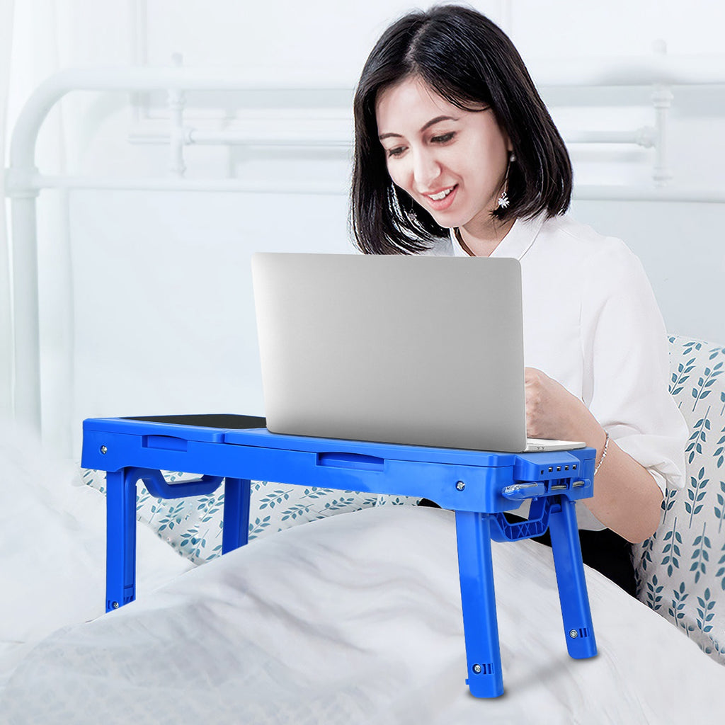 Foldable Laptop Bed Tray with Cooling Fan, LED Light and USB Ports – image 13