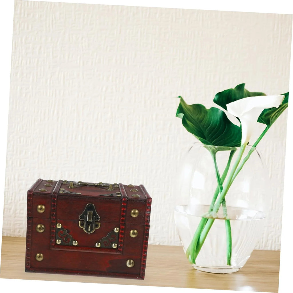 Wooden Jewelry Box, Vintage Keepsake Storage Chest – image 9
