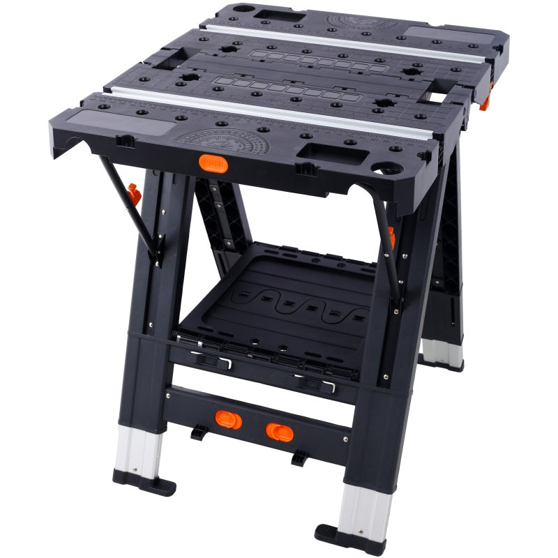 2-in-1 Folding Workbench and Sawhorse with 2 Clamps – image 5
