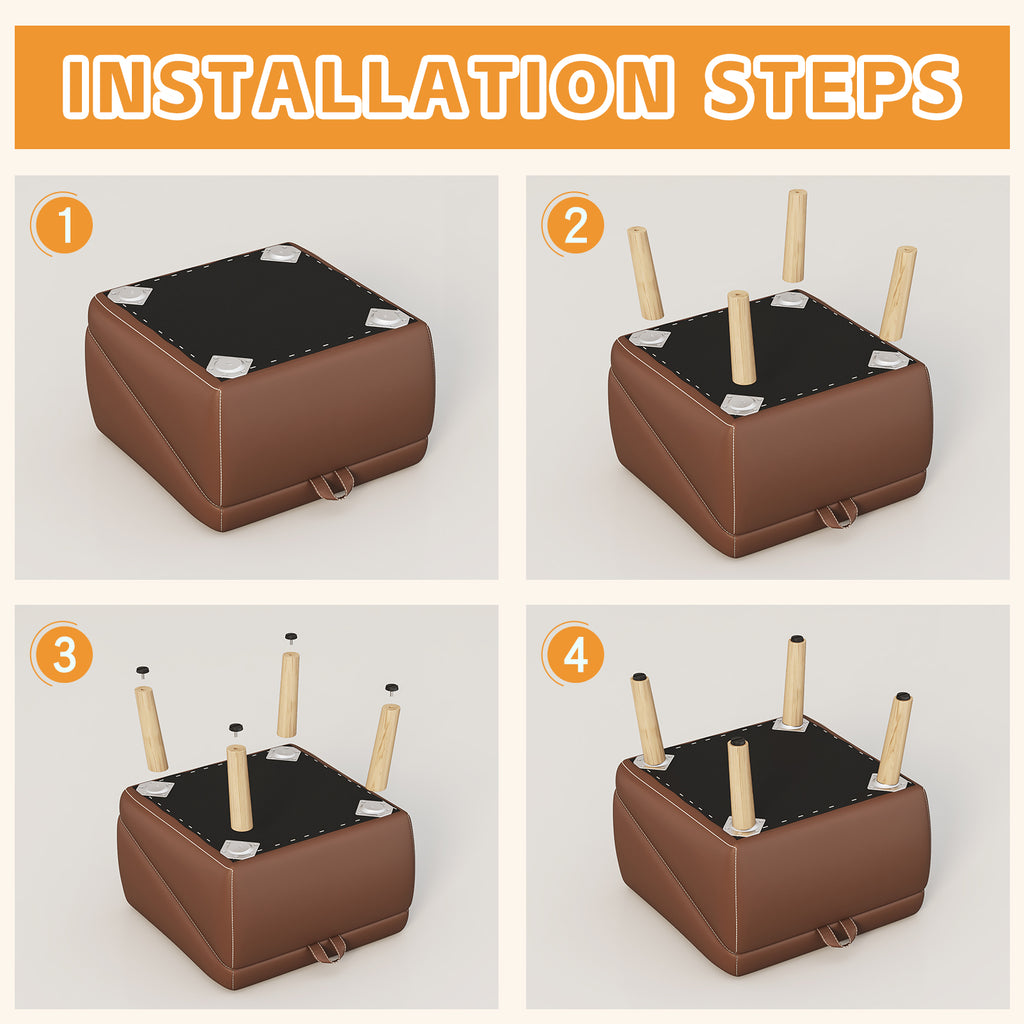 Dog Stairs and Ramp 2-in-1, Wooden Ottoman Pet Steps for Couch, Brown – image 14