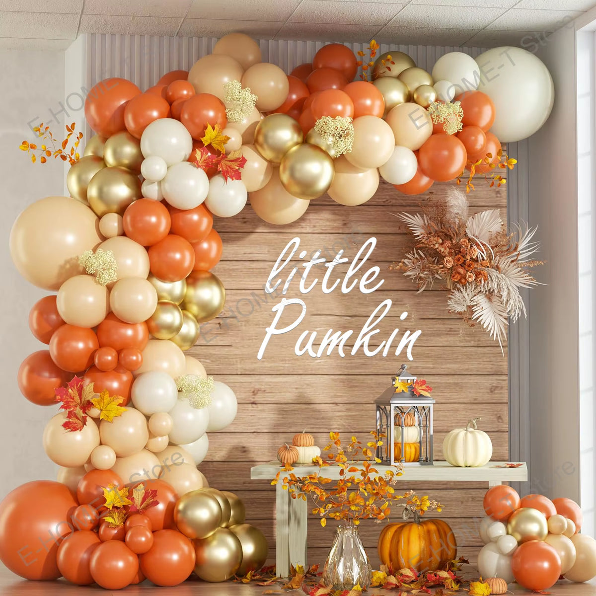 Fall Balloon Garland Arch Kit 146 pc Burnt Orange Nude Gold Harvest – image 2