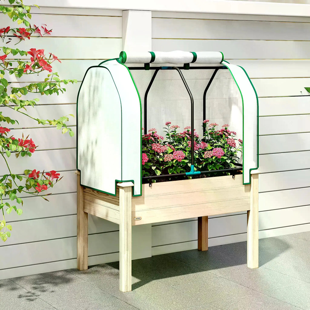 Raised Garden Bed, Wooden with Mini Greenhouse Cover – image 4