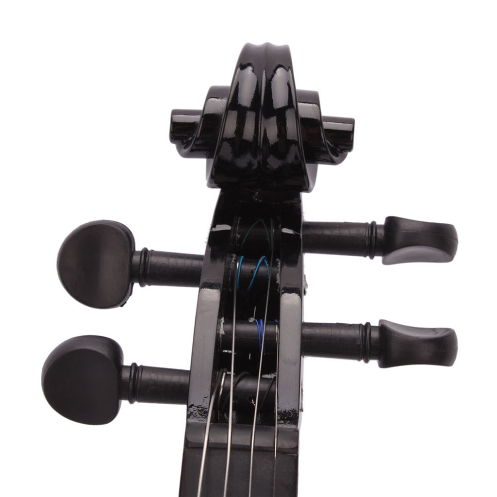 Full Size 4/4 Acoustic Violin Set – Black, with Case, Bow & Rosin – image 9