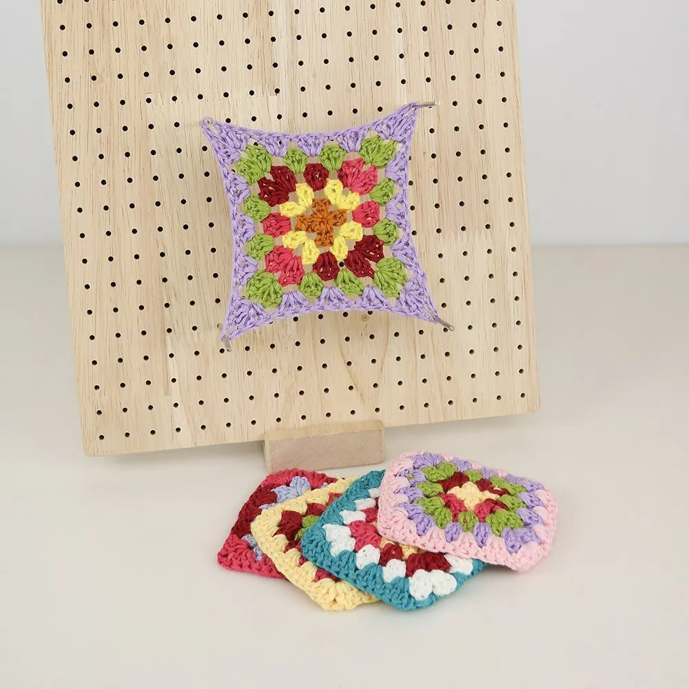 Crochet Blocking Board with 20 Pins, Wooden Granny Square Mat – image 2