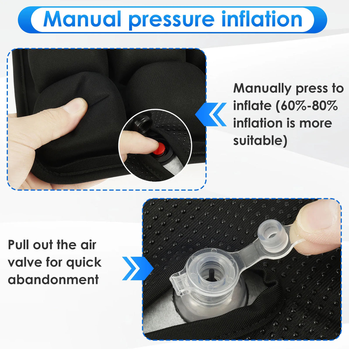 Inflatable Seat Cushion - Breathable 3D Air Cushion for Car & Office Chair