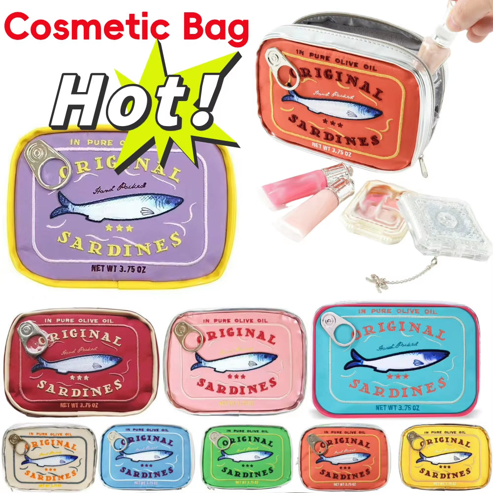 Sardine Can Cosmetic Bag - Fun Travel Toiletry Pouch