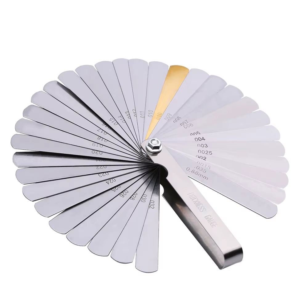 32 Blade Feeler Gauge Set - Stainless Steel Metric & SAE Valve Gap Gauge