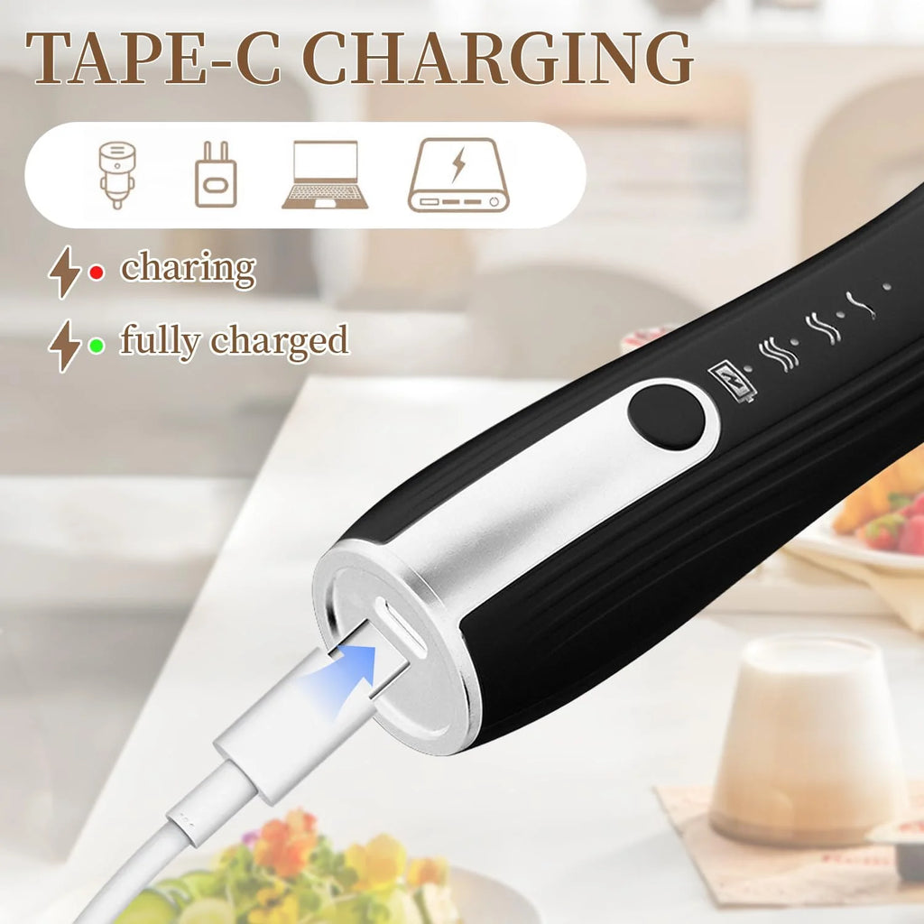 Milk Frother Handheld, Rechargeable Electric Whisk with Stand – image 3