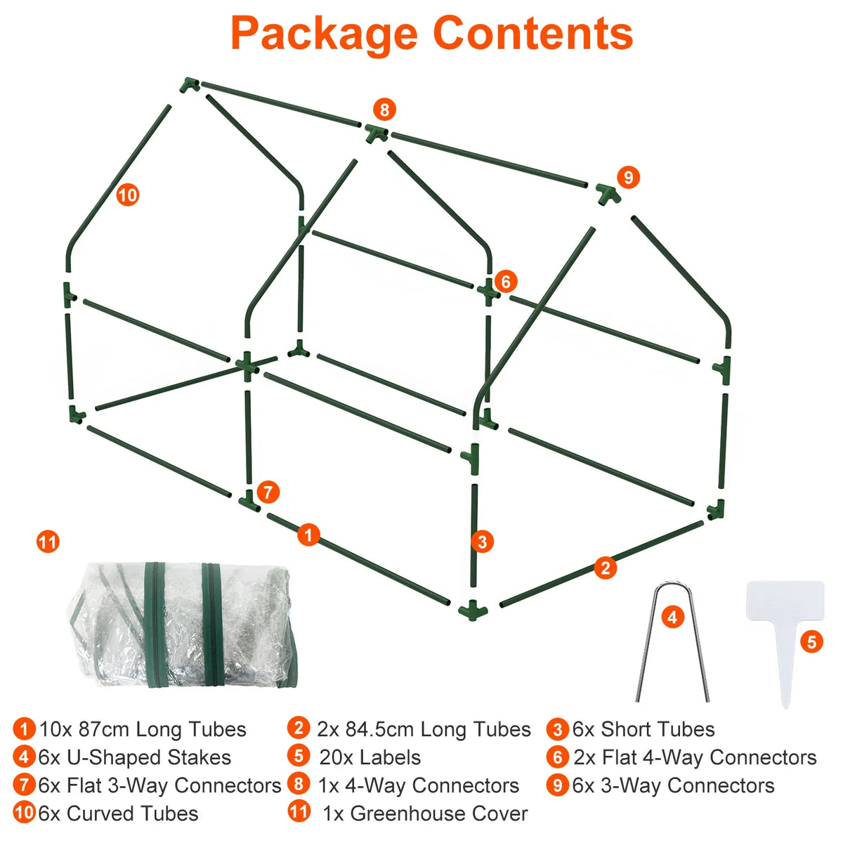 Portable Mini Greenhouse with Zipper Doors, 70.9 x 33.5 x 37.4 in – image 12