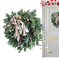 Christmas Door Wreath with Gold Bells and Red Berries, 15.75 in – image 1