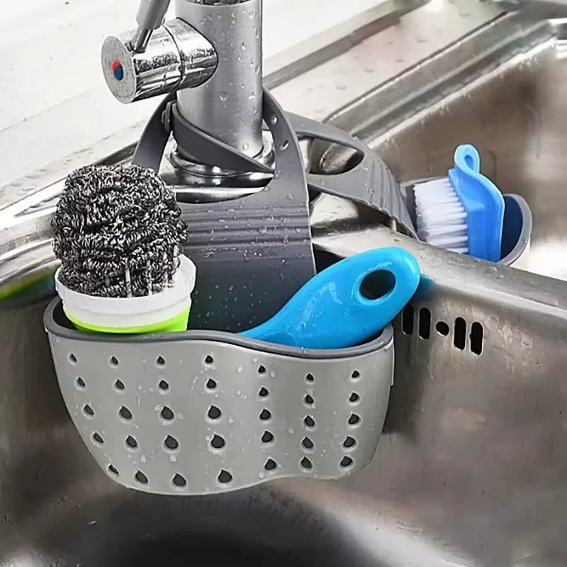 Hanging Sponge Holder - Adjustable Rubber Sink Drain Basket – image 2