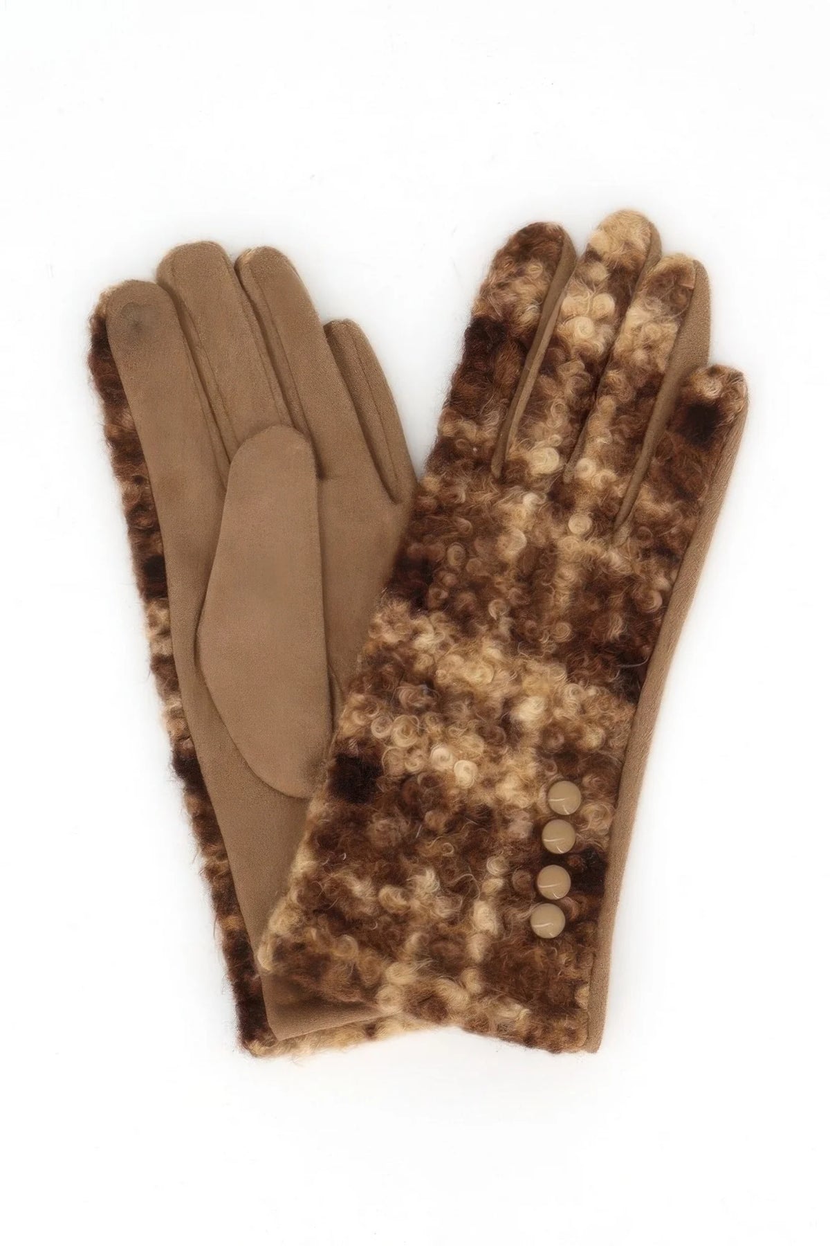 Boucle Check Touchscreen Gloves with Side Buttons – image 4