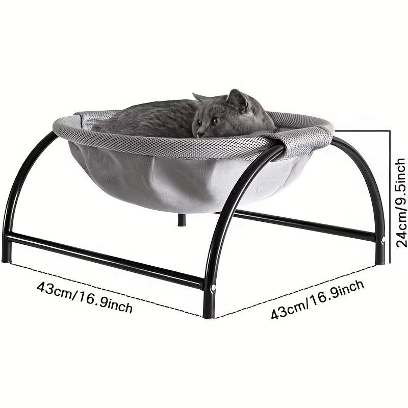 Cat Hammock Bed, Elevated Breathable Cooling Cot, 43 x 43 cm – image 3