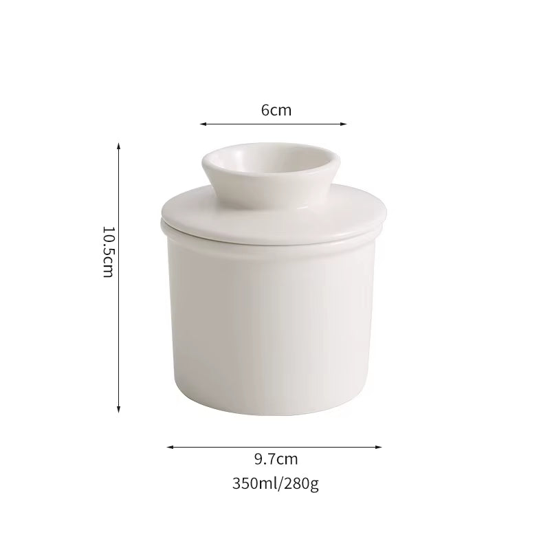 Ceramic Butter Dish with Lid – Round Countertop Butter Keeper