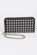 Studded Wallet with Chain Strap, Black Gold or White Gold – image 5