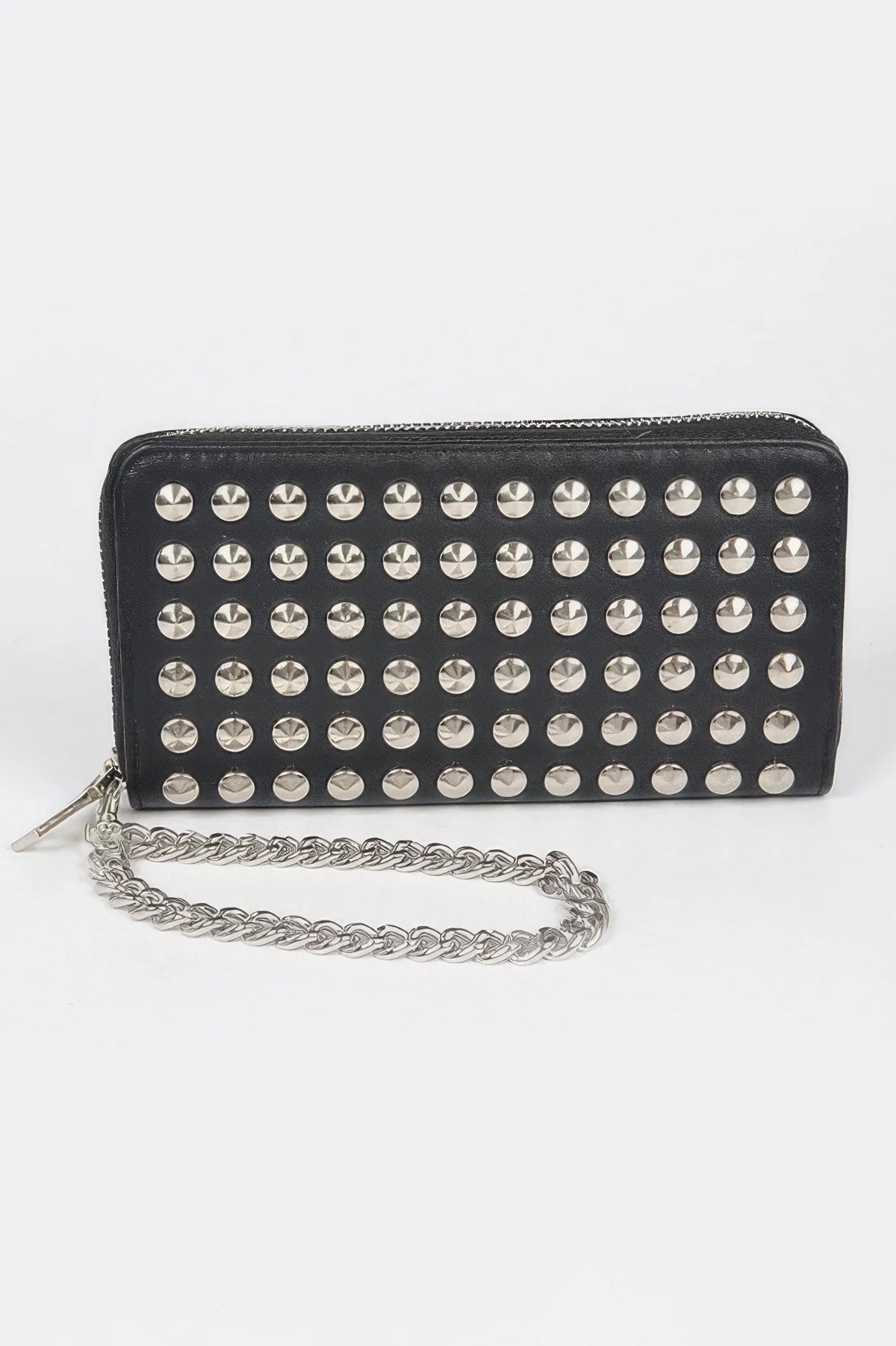 Studded Wallet with Chain Strap, Black Gold or White Gold – image 5