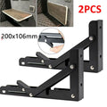 Folding Shelf Brackets - 2-Pack Stainless Steel Camper Table Brackets