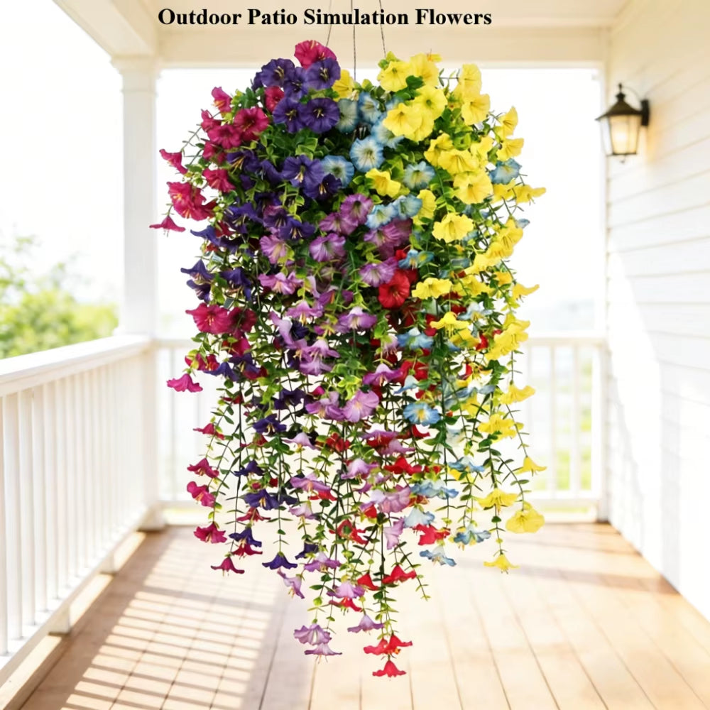 Artificial Hanging Plants - UV Resistant Fake Flowers for Decor