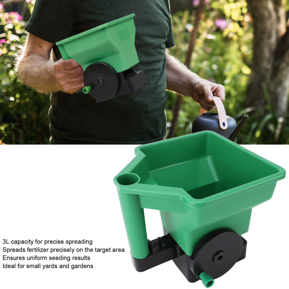 Landscaping Hand Spreader 3L – Manual Lawn Seed & Salt Spreader