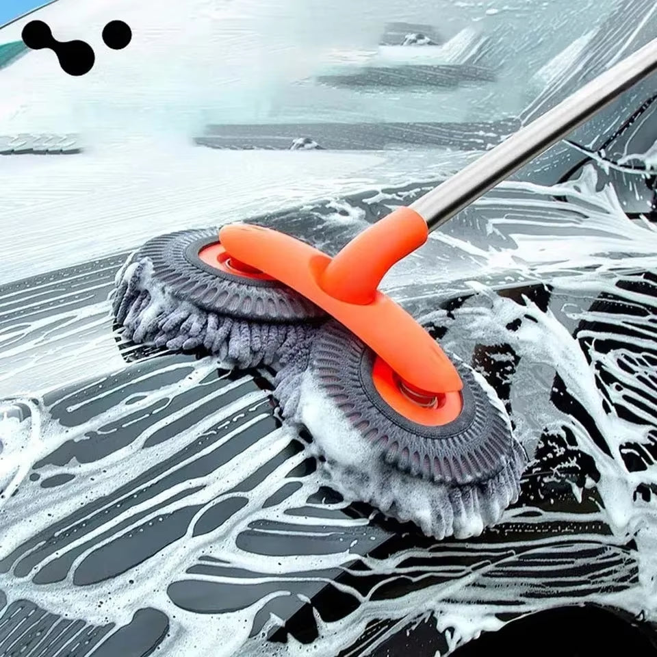 Telescopic Car Wash Mop – Chenille Double Brush Head – image 3