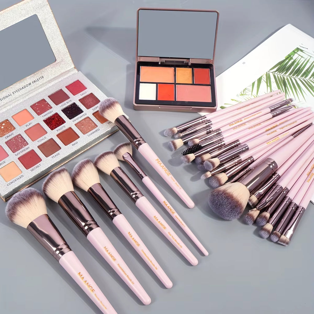 30-Piece Professional Makeup Brush Set with Travel Bag – image 3