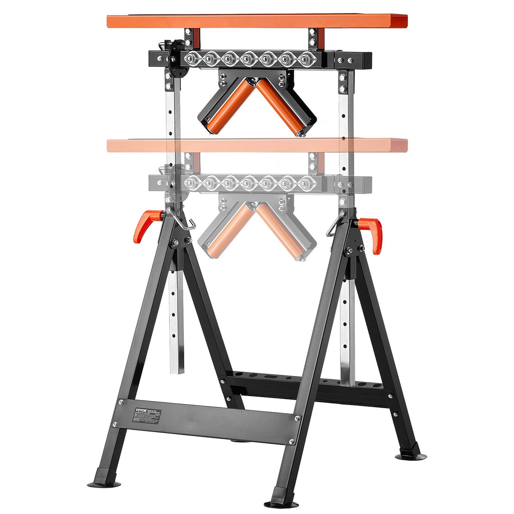 Roller Stand 4-in-1, Folding Outfeed Support 33-50 in, 440 lb Capacity