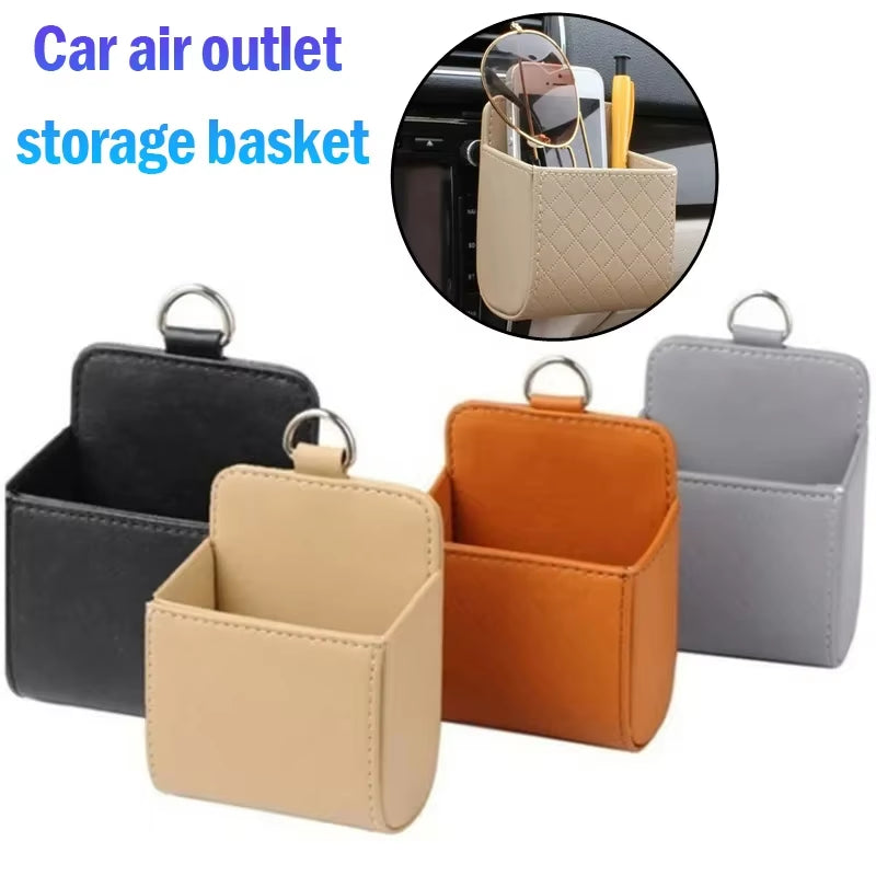 PU Leather Air Vent Organizer for Glasses & Phone – image 3