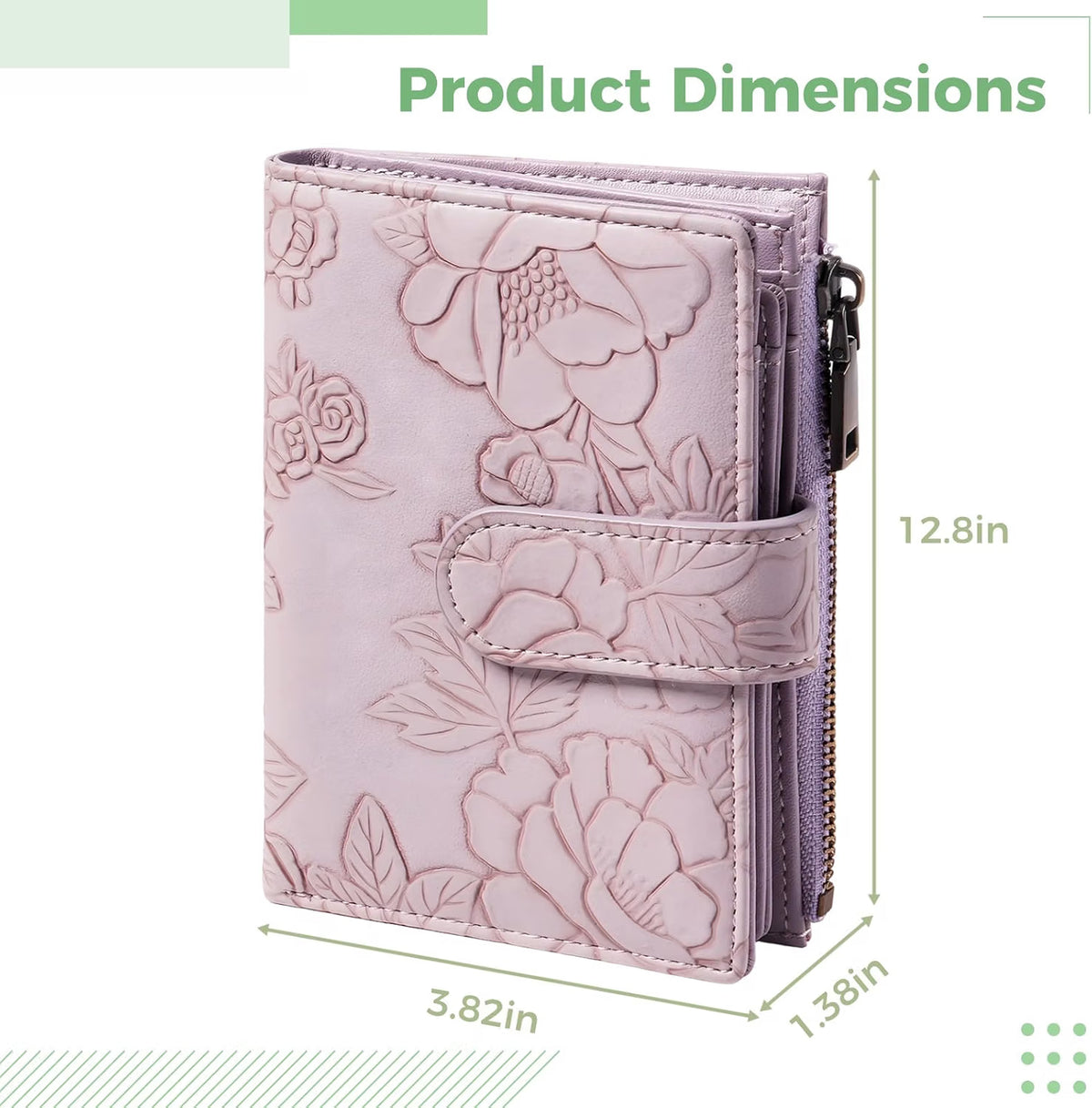 Women's Trifold Wallet – Embossed PU Leather RFID Short Purse – image 5