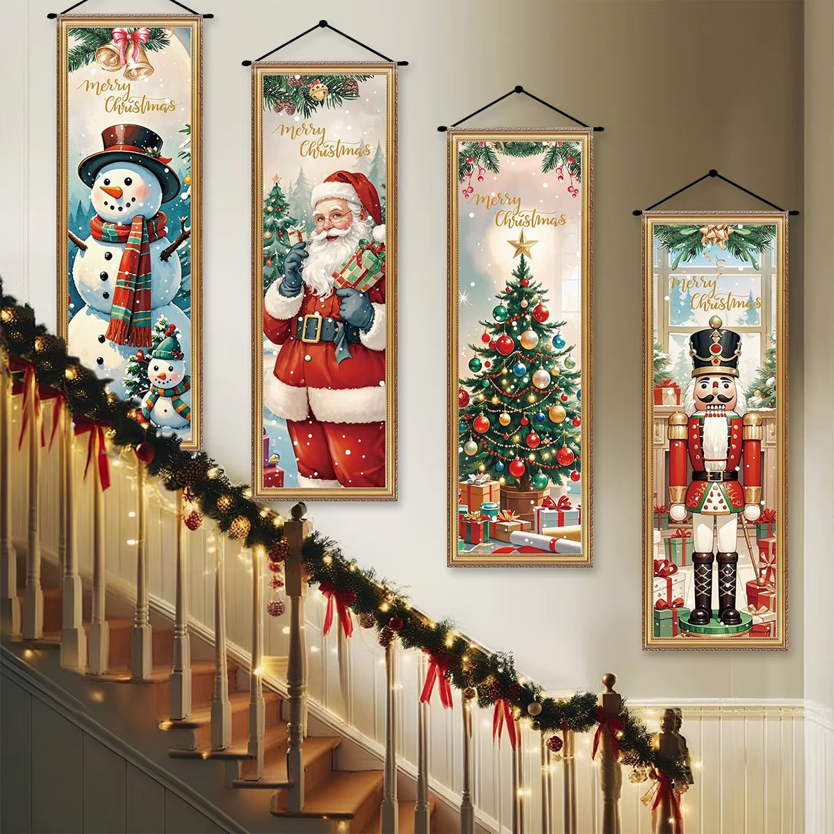 Nutcracker Door Banner – 4 Pc Christmas Door Couplet Decoration – image 2