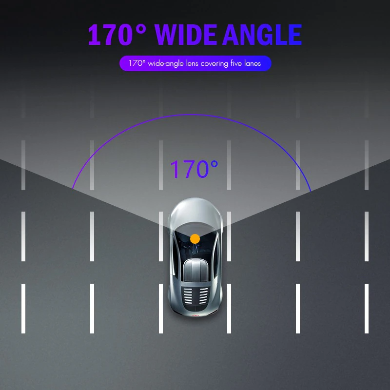 Dash Cam Front and Rear – 4 in Screen, 1296P, Night Vision, G-Sensor